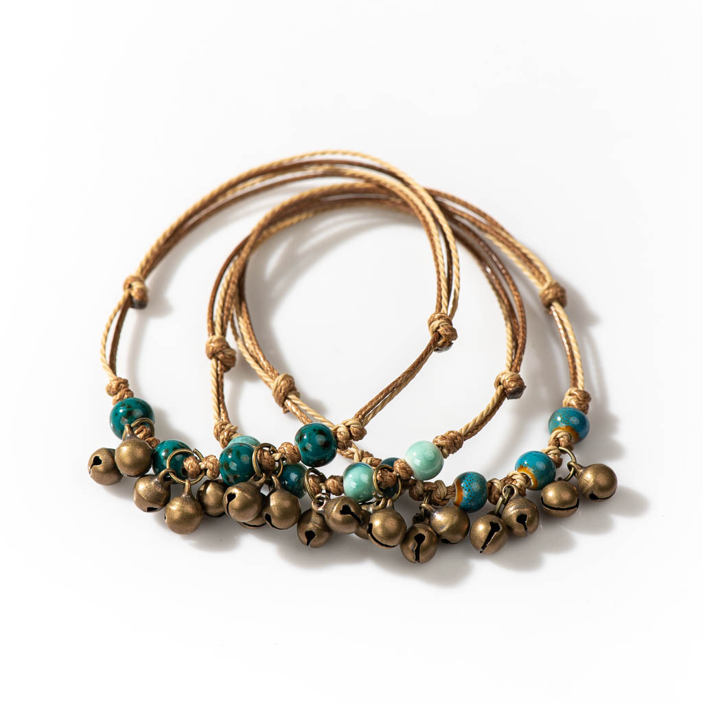 Ceramic Link Bracelet - Handmade เซรามิคสไตล์ Retro ลูกปัดปรับขนาดสร้อยข้อมือขนาดเล็กขายส่งของขวัญต่ํารายการขายส่ง 1H901