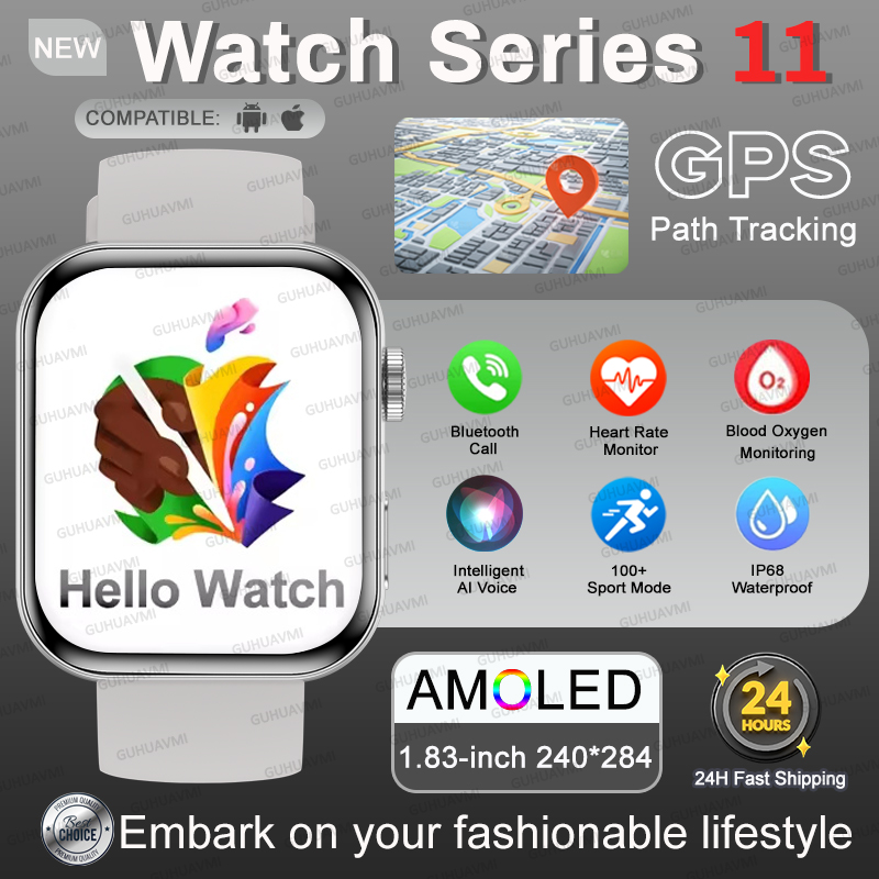 Smartwatch X12 - เวอร์ชันสากลแฟชั่นนาฬิกาใหม่ซีรีส์ 11 ผู้ชายผู้หญิงสมาร์ทวอทช์ GPS สร้อยข้อมือเส้นทางการเคลื่อนที่ HD