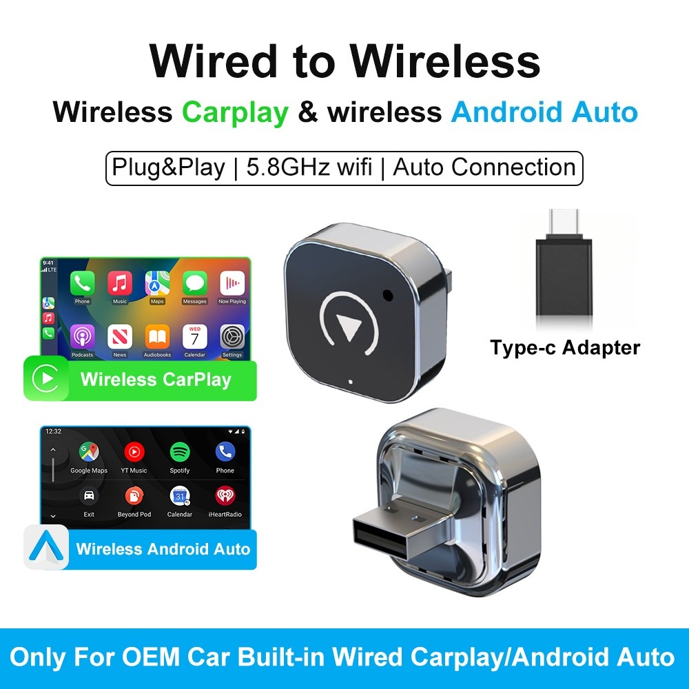 Smartwatch Universal - FLIXIVI 2026 อะแดปเตอร์ CarPlay ไร้สาย 2-in-1