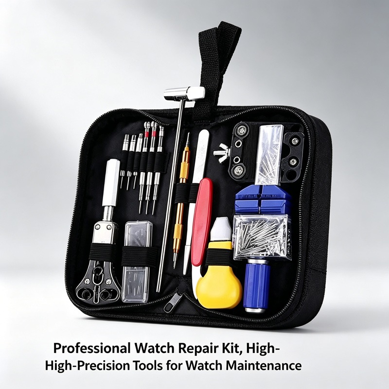 Tool Kit Strap Change - 147 ชิ้นชุดเครื่องมือซ่อมนาฬิกาชุดเครื่องมือสำหรับช่างซ่อมนาฬิกาสำหรับเปลี่ยนแบตเตอรี่ปรับสายรัดที่เปิดฝาหลัง