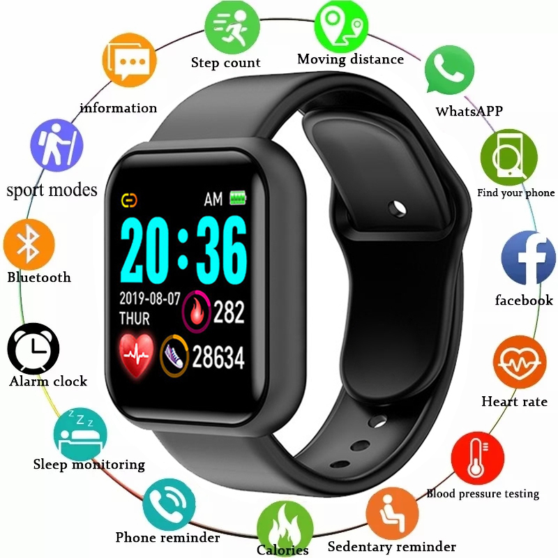 Smartwatch X12 - Y68 สมาร์ทวอท์ชผู้ชายผู้หญิง Heart Rate ออกซิเจนเครื่องวัดความดันโลหิต Multi-Function