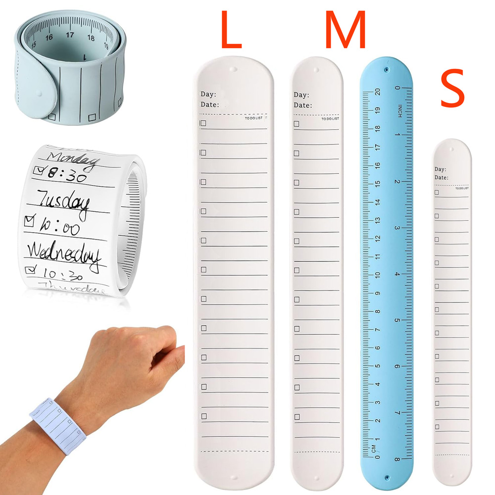 Silicone Band Replacement - สมุดบันทึกซิลิโคนแบบสายรัดข้อมือ ใช้ซ้ำได้ สำหรับเขียนรายการสิ่งที่ต้องทำ สายรัดข้อมือแบบลบได้ สำหรับใช้เป็นเครื่องเตือนความจำ