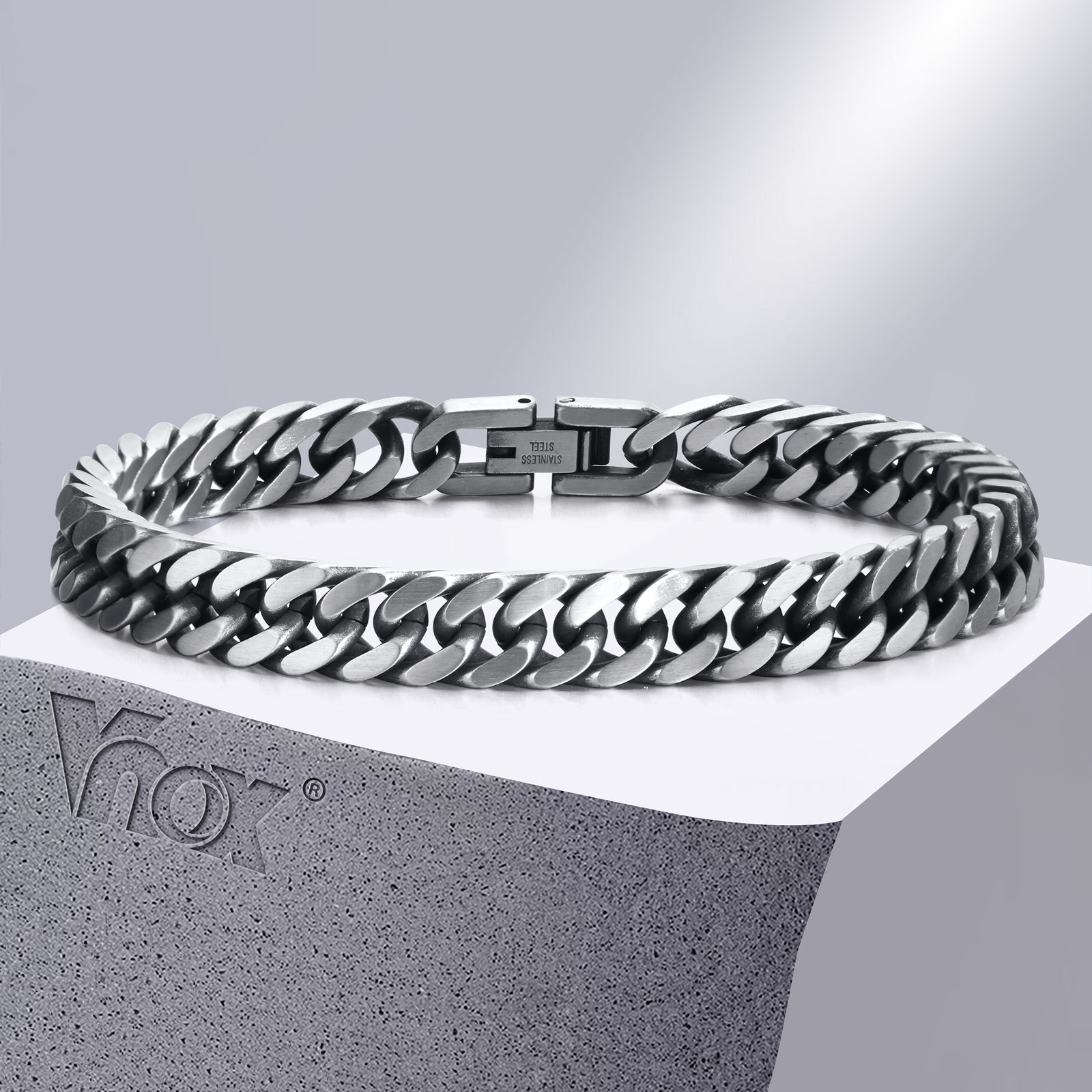 Ceramic Link Bracelet - Vnox Chunky Retro Cuban CHAIN สร้อยข้อมือผู้ชาย,VINTAGE