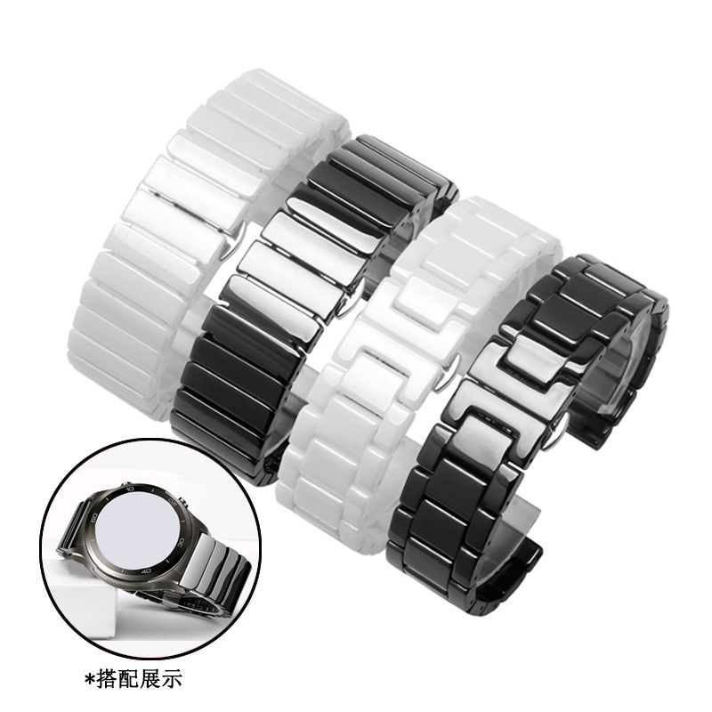 Ceramic Link Bracelet - เซรามิค22มม.นาฬิกาสำหรับSamsung Galaxyนาฬิกา46มม.3 45มม.เกียร์S3 Frontierสร้อยข้อมือนาฬิกาข้อมือเข็มขัดนาฬิกาHuawei GT 2สาย