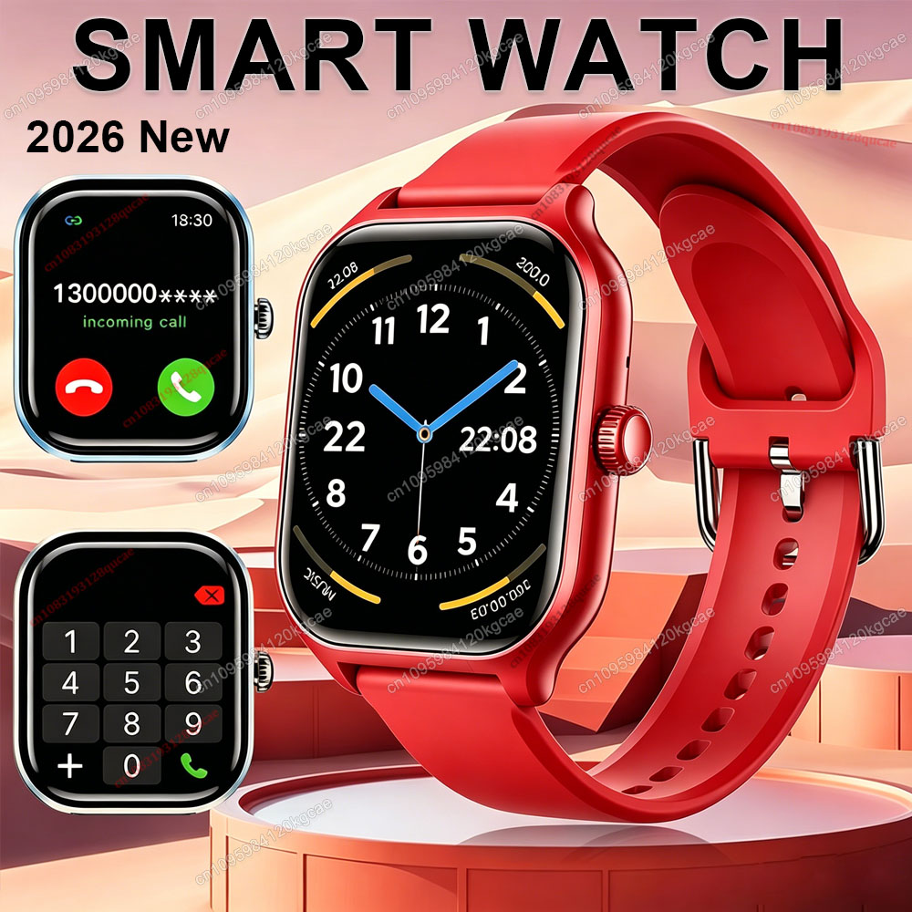 Smartwatch X12 - 2026 ใหม่สมาร์ทวอทช์บลูทูธโทรเตือนข้อความการตรวจสอบสุขภาพ GPS ตัวติดตามกีฬาสมาร์ทวอทช์ของขวัญสำหรับผู้ชายและผู้หญิง Hw12