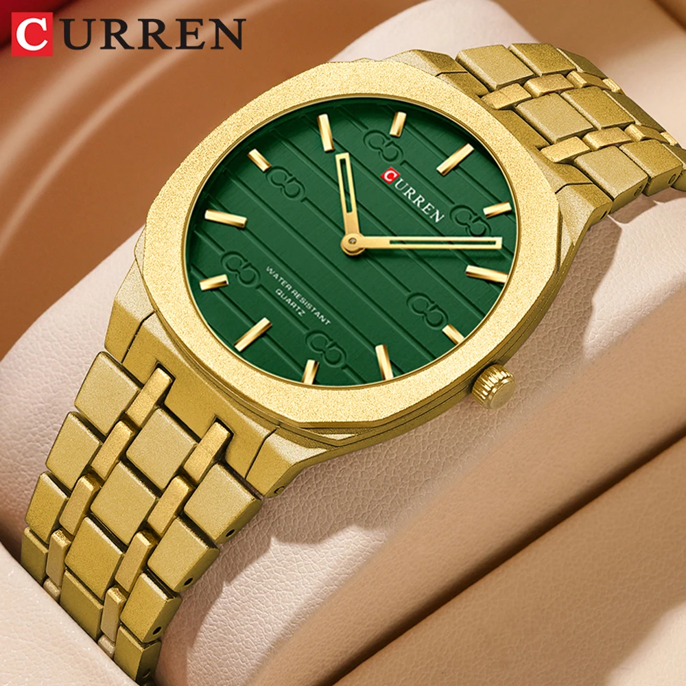 Stainless Mesh Band - นาฬิกาข้อมือผู้ชาย CURREN แฟชั่น ดีไซน์บางเฉียบ นาฬิกาควอตซ์ สายตาข่ายเหล็ก