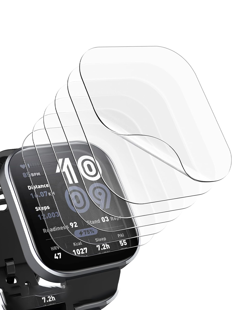 Watch Face Protector - ฟิล์มกันรอยหน้าจอสำหรับเคสอมาซฟิต บิพ 6 อุปกรณ์เสริมนาฬิกาอัจฉริยะ ฟิล์มกระจกนิรภัยแบบนุ่มครอบคลุมเต็มรูปแบบ ฝาครอบป้องกันอมาซฟิต