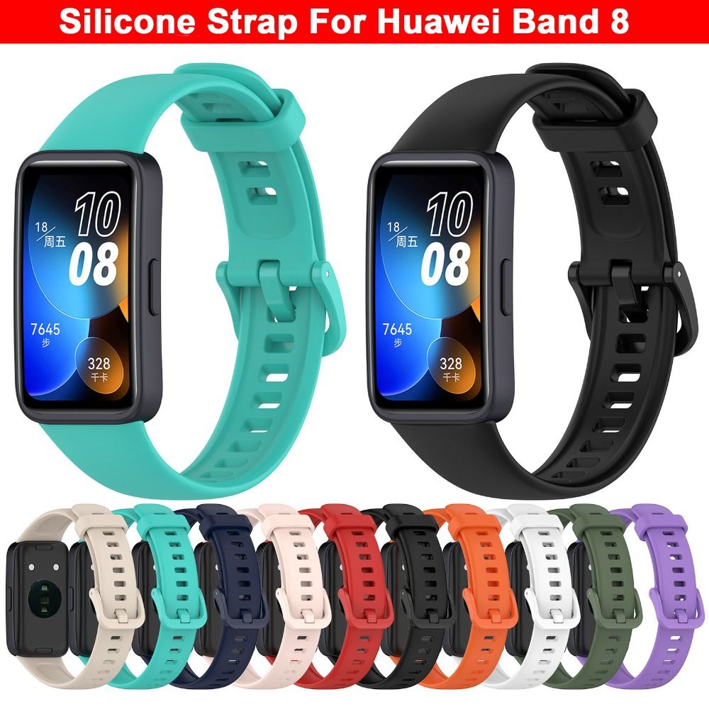Silicone Band Replacement - สําหรับ Huawei Band 8 สายรัดข้อมือซิลิโคนสร้อยข้อมือนาฬิกาสมาร์ทสําหรับ Huawei