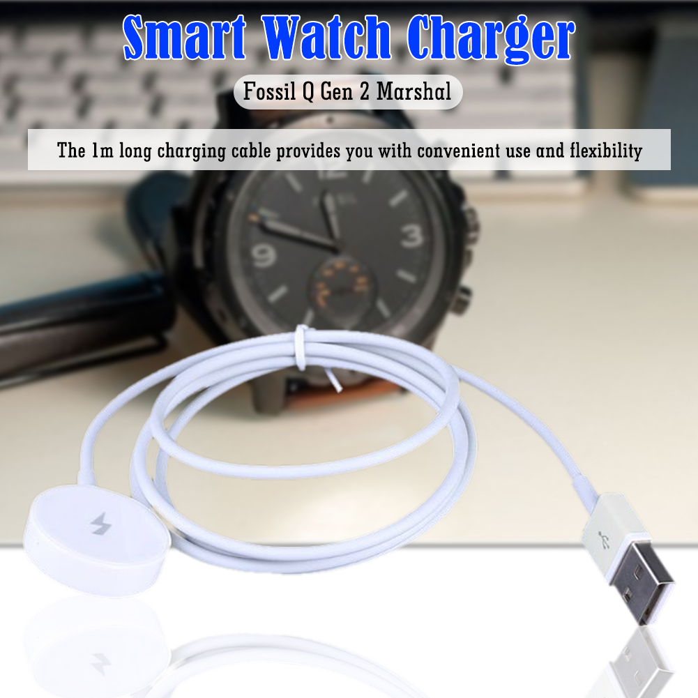 Fossil Smartwatch Accessories - 1 ม. สมาร์ทวอทช์เครื่องชาร์จแม่เหล็กป้องกันการลัดวงจรเครื่องชาร์จ USB แท่นชาร์จสายไฟอุปกรณ์เสริมสำหรับฟอสซิล เจน