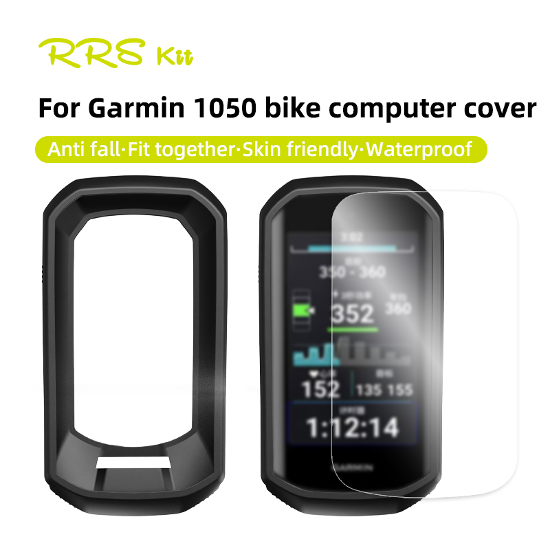 Screen Protector Film - สำหรับ Garmin 1050ฝาครอบป้องกันซิลิโคนสำหรับจักรยานคอมพิวเตอร์เคสป้องกันมีขอบแบบนิ่มฟิล์มป้องกันหน้าจออุปกรณ์เสริมการขี่จักรยาน