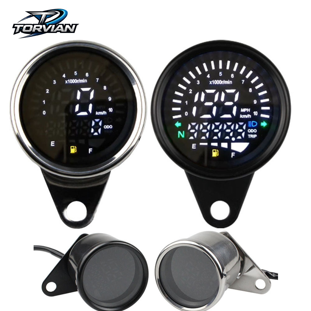 Smartwatch Universal - ทอร์เวียน ยูนิเวอร์แซลมาตรวัดความเร็วแบบดิจิตอลสำหรับรถจักรยานยนต์ มาตรวัดรอบเครื่องยนต์ มาตรวัดระยะทาง KM/H MPH