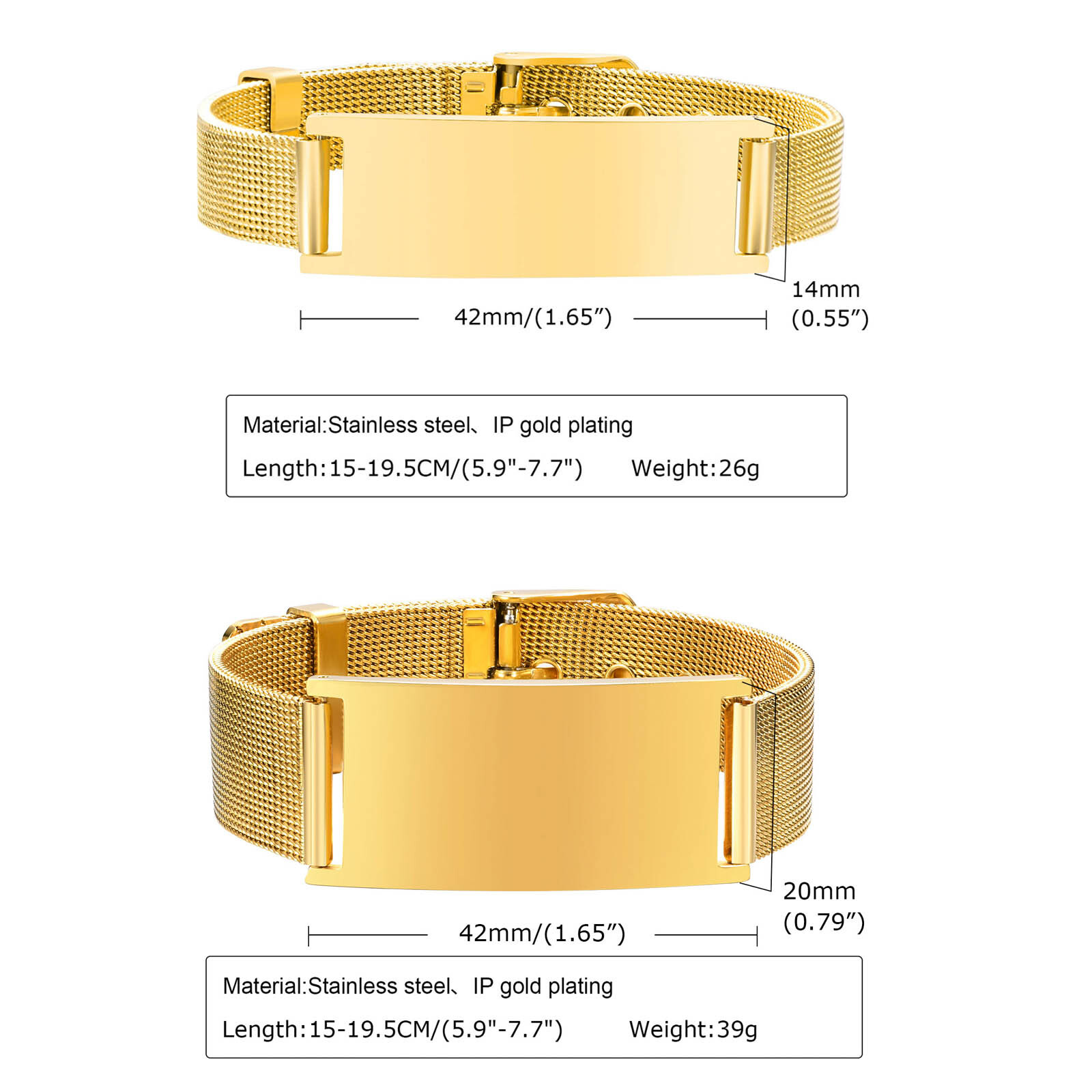 สร้อยข้อมือ ID ส่วนบุคคลสำหรับ - Stainless Mesh Band บทวิจารณ์และราคา