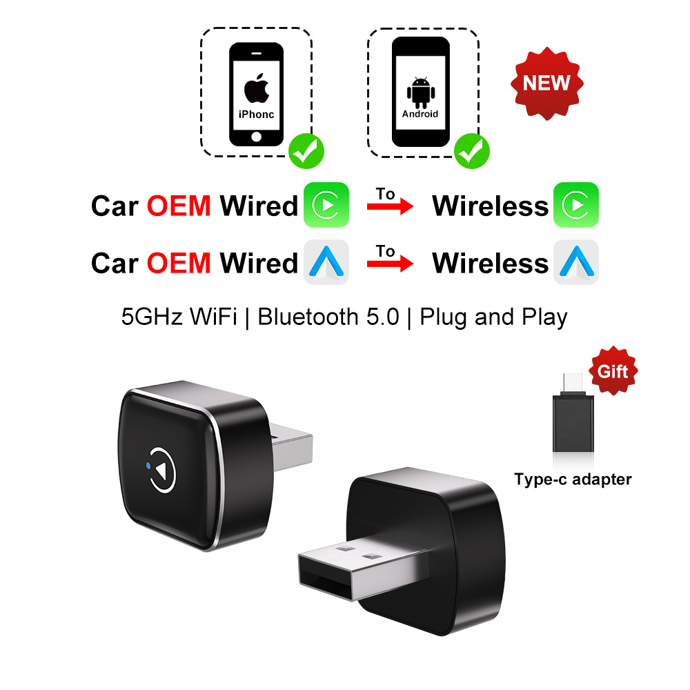 อะแดปเตอร์ CarPlay 2in1 ไร้สาย - Smartwatch Universal บทวิจารณ์และราคา