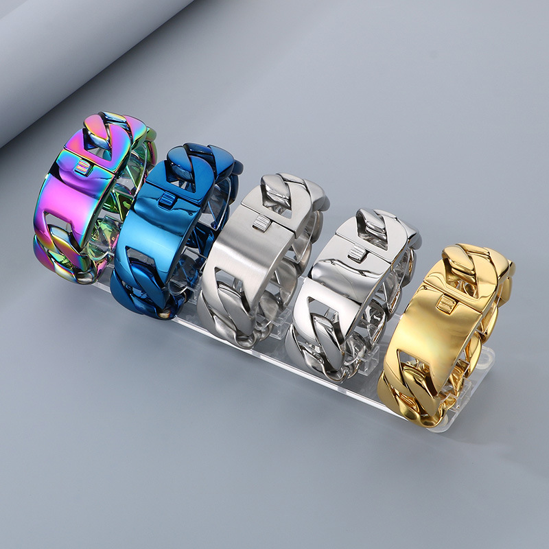 20/26/31 มม.316L สแตนเลส Curb  - Ceramic Link Bracelet บทวิจารณ์และราคา