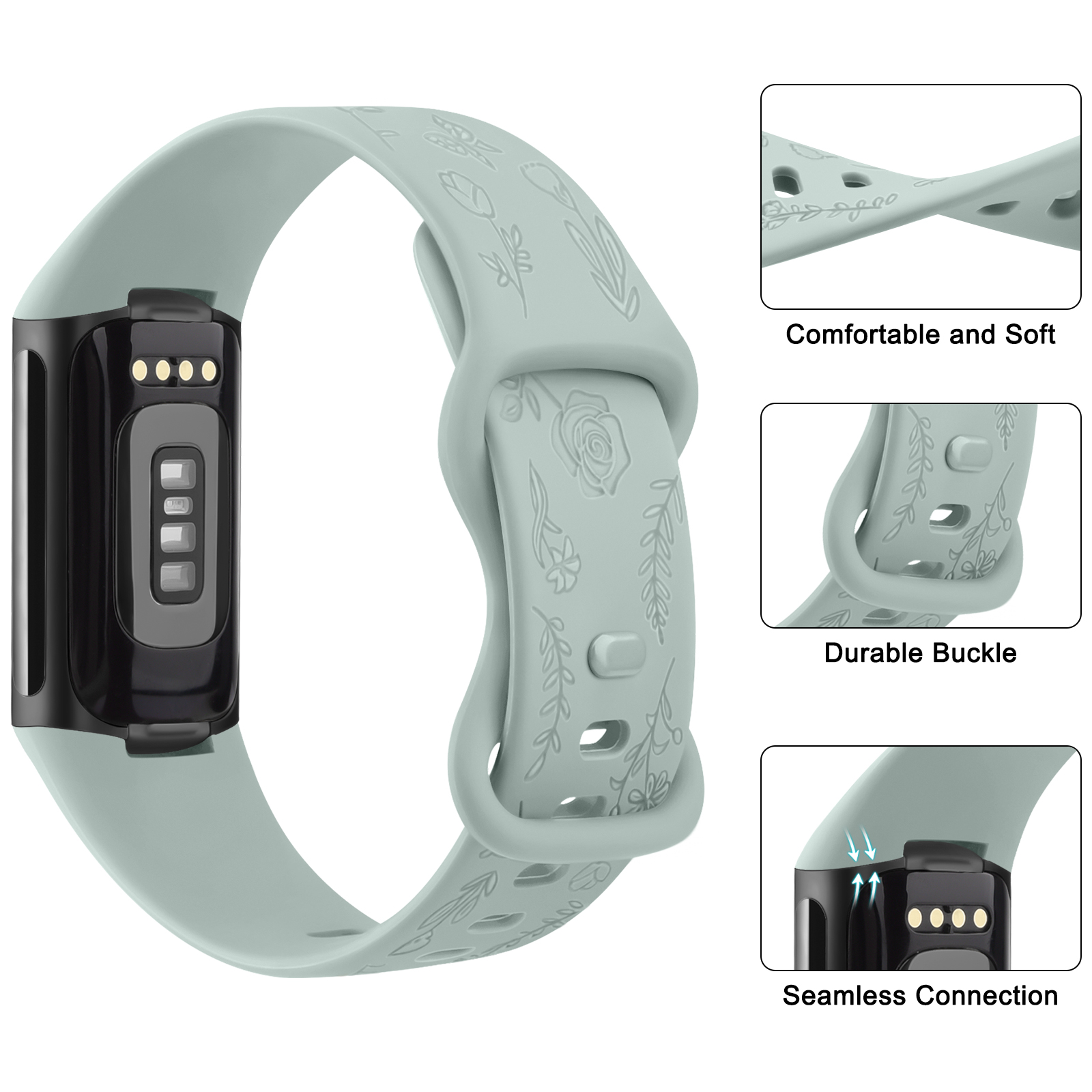 ดอกไม้แกะสลักสายนาฬิกาสําหรับ  - Silicone Band Replacement บทวิจารณ์และราคา