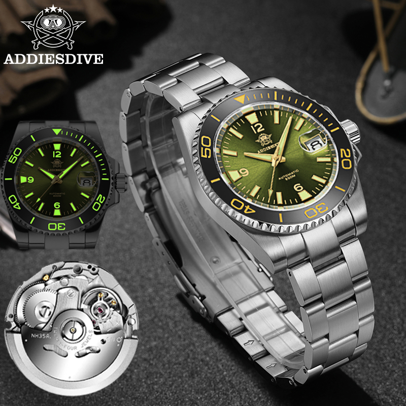 ADDIESDIVE AD2085 นาฬิกาดำน้ำส - Ceramic Link Bracelet บทวิจารณ์และราคา