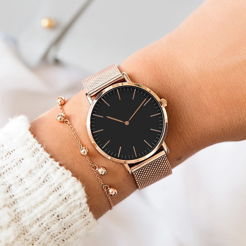 แบรนด์หรูนาฬิกาผู้หญิงแฟชั่นสแ - Stainless Mesh Band บทวิจารณ์และราคา