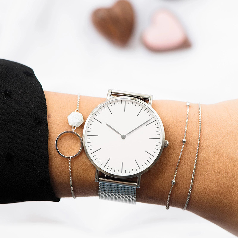 แบรนด์หรูนาฬิกาผู้หญิงแฟชั่นสแ - Stainless Mesh Band บทวิจารณ์และราคา