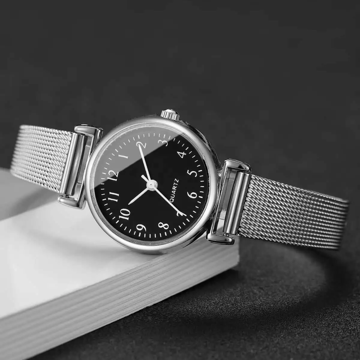1/2 ชิ้นนาฬิกาแฟชั่นผู้หญิงสาย - Stainless Mesh Band บทวิจารณ์และราคา