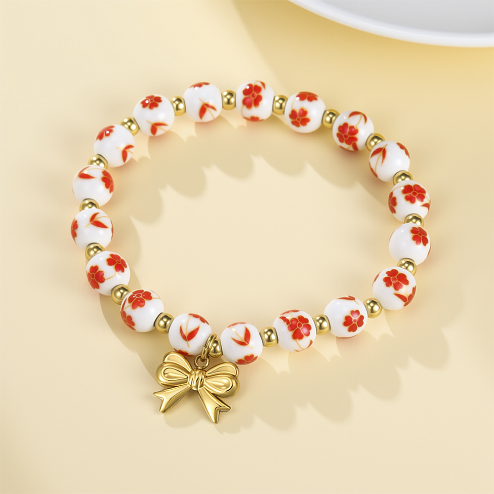 สร้อยข้อมือลูกปัดเซรามิกสีสันส - Ceramic Link Bracelet บทวิจารณ์และราคา