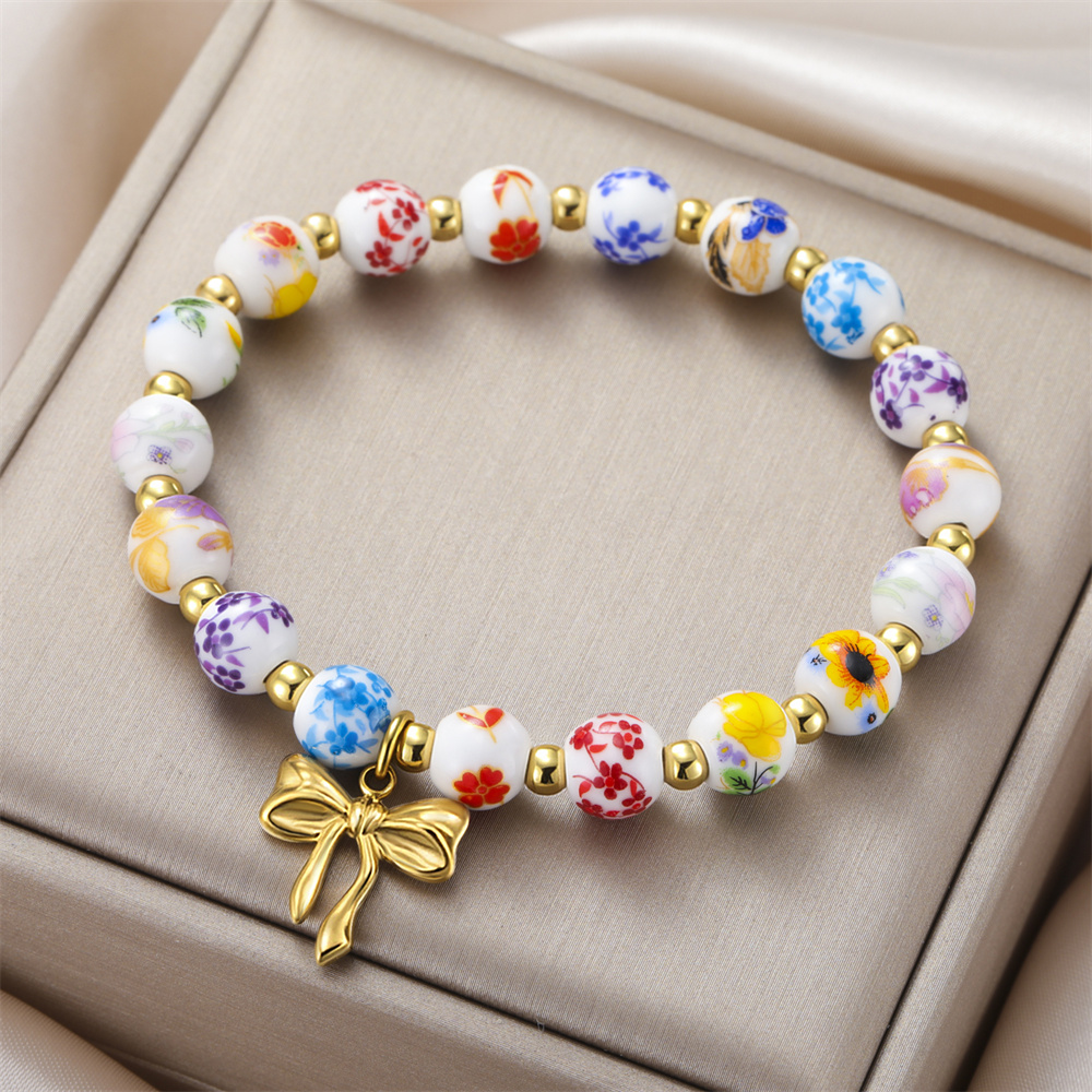 สร้อยข้อมือลูกปัดเซรามิกสีสันส - Ceramic Link Bracelet บทวิจารณ์และราคา