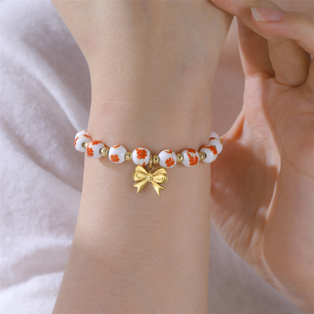 สร้อยข้อมือลูกปัดเซรามิกสีสันส - Ceramic Link Bracelet บทวิจารณ์และราคา