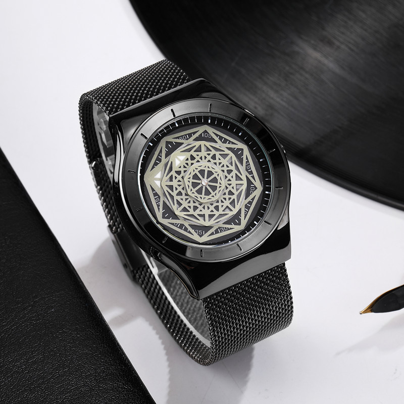 นาฬิกาผู้ชายแฟชั่น Turntable ไ - Stainless Mesh Band บทวิจารณ์และราคา