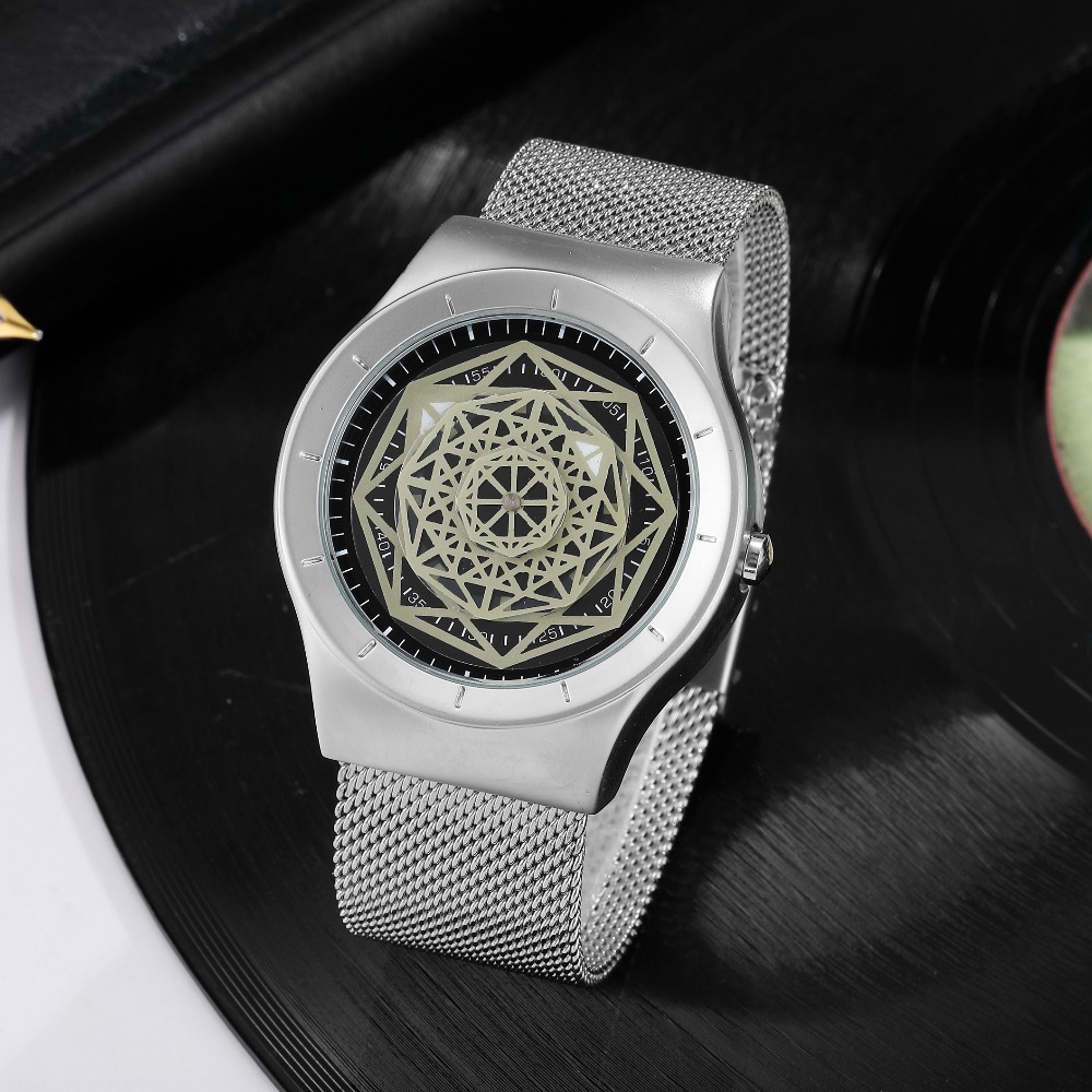 นาฬิกาผู้ชายแฟชั่น Turntable ไ - Stainless Mesh Band บทวิจารณ์และราคา
