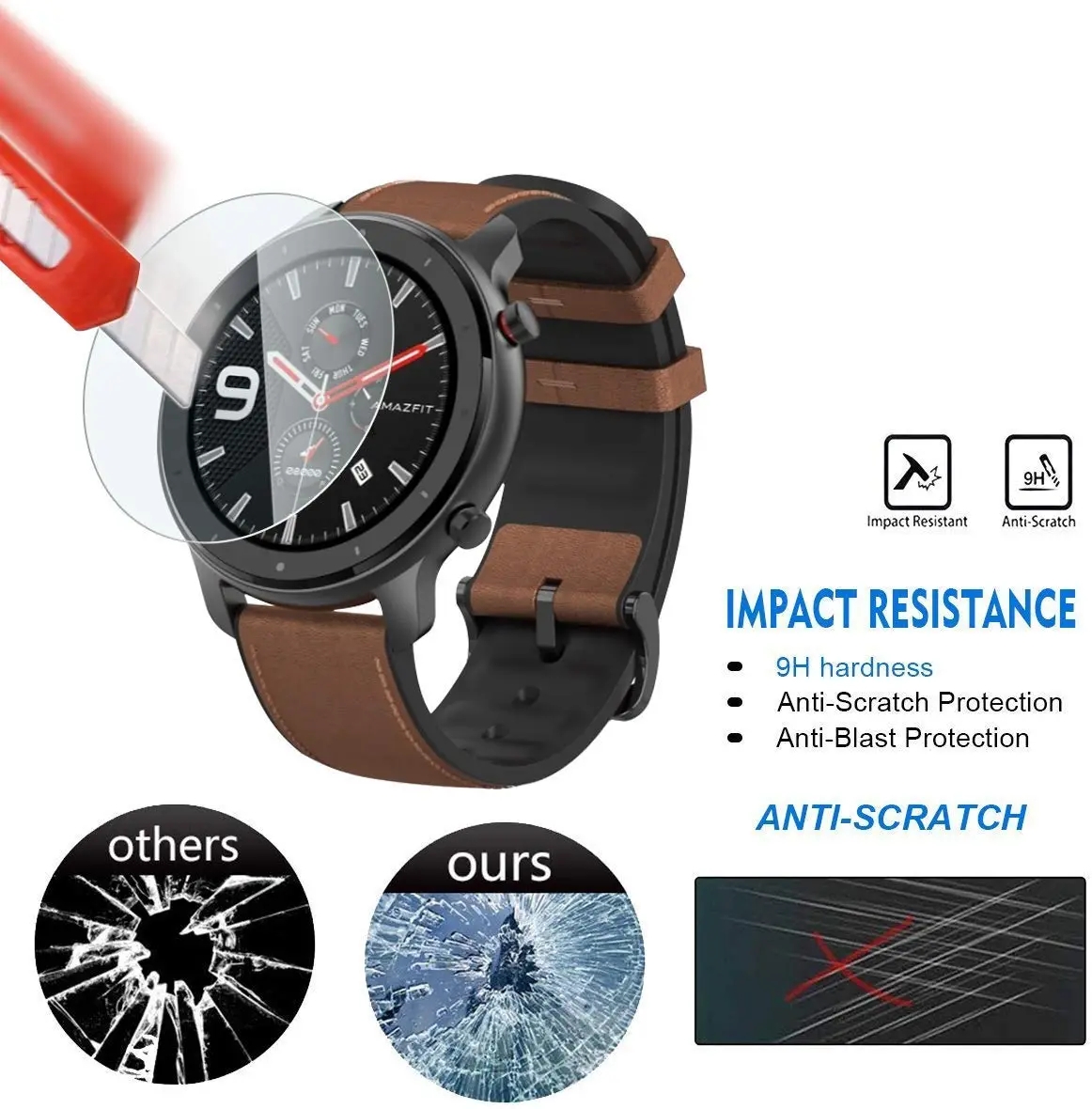 9H กระจกนิรภัยฟิล์มสําหรับ Ama - Watch Face Protector บทวิจารณ์และราคา