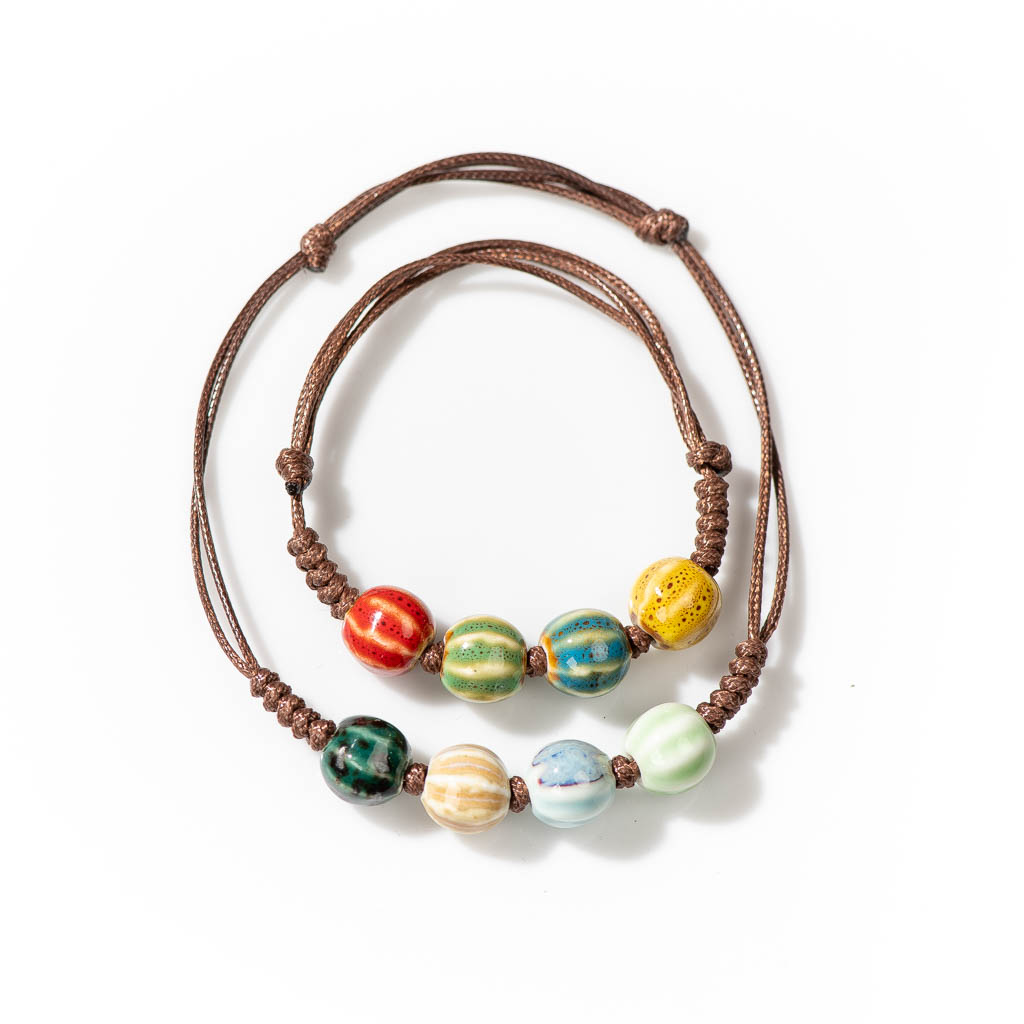 ทำด้วยมือเซรามิคสไตล์วินเทจลูก - Ceramic Link Bracelet บทวิจารณ์และราคา